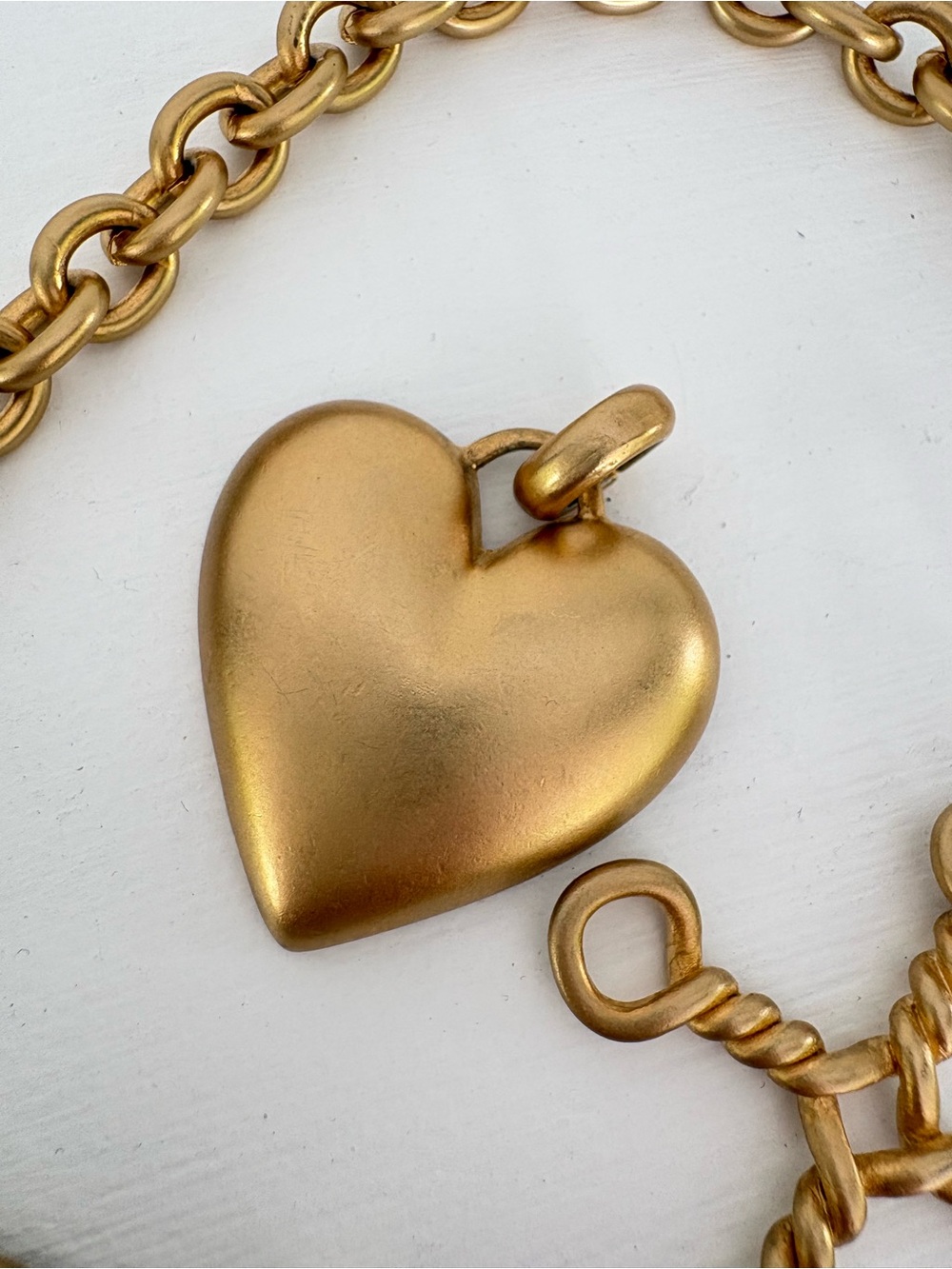 Matte Gold Pendant Charm Necklace with Heart Coin Cross Charms - Picture 6 of 13